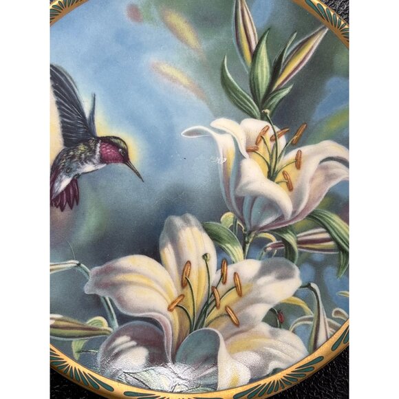 Pickard Collector Plate Ruby-Throated & Hummingbird Lilies by Cyndi Nelson - Picture 2 of 7